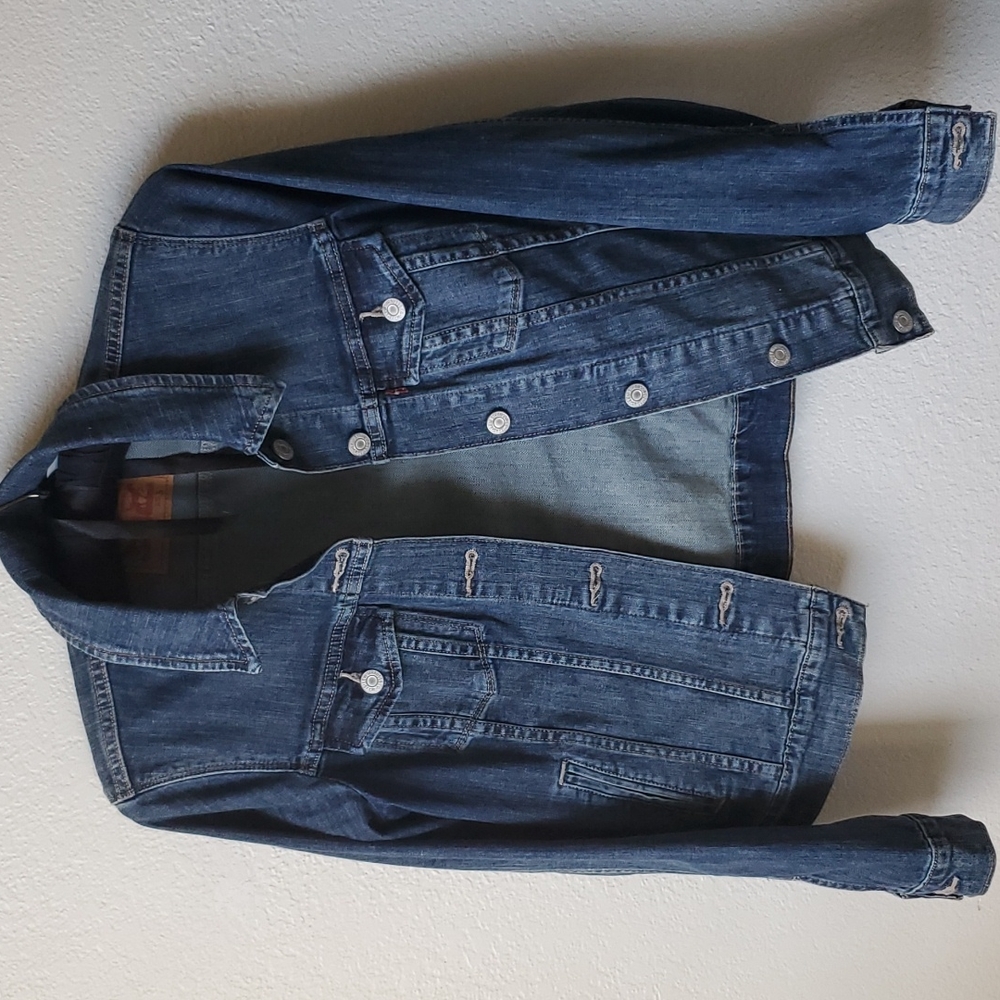 Levi's originals dark wash jean jacket red tag EUC